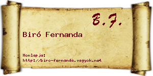 Biró Fernanda névjegykártya